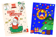 Carnet de coloriages Noël  - Livres de coloriage et dessins - 10doigts.fr