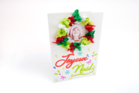 Carte couronne en papier de soie "Joyeux Noël" - Cartes et Papiers de Noël - 10doigts.fr
