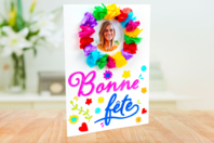 Kit carte couronne en papier de soie "Bonne fête" - Cartes Fête des mères - 10doigts.fr