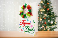 Carte couronne de Noël en papier de soie - Cartes et Papiers de Noël - 10doigts.fr