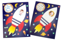 Kit 6 cartes fusée + message caché - Kits carteries - 10doigts.fr
