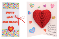 Carte Pop-up Coeur 3D - Cartes et poèmes de fêtes - 10doigts.fr
