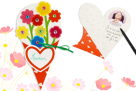 Kit cartes bouquets de fleurs - 6 pièces - Cartes Fête des mères - 10doigts.fr