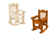 Chaise à bascule en bois miniature - Univers Miniature : maison de poupée et miniatures - 10doigts.fr