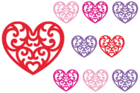 Cœurs en feutrine adhésive - 16 stickers - Formes en Feutrine Autocollante - 10doigts.fr
