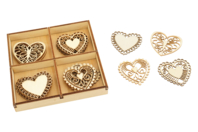 coeurs en bois scrapbooking - Déco en bois brut - 10doigts.fr