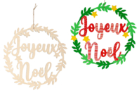 Couronne en bois Joyeux Noël - Couronnes de Noël - 10doigts.fr