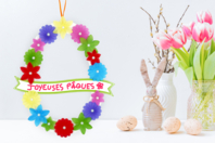 Kit suspensions œuf de pâques fleuris - 6 couronnes - Couronnes de Pâques - 10doigts.fr