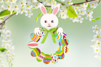 Couronne de Pâques lapin et œufs - Kits activités de Pâques - 10doigts.fr