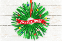 Kit couronne de Noël en chenilles - Kits bricolages créatifs de Noël - 10doigts.fr