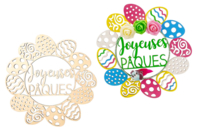 Couronne “Joyeuses Pâques” en bois - Couronnes de Pâques - 10doigts.fr