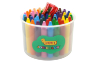 Maxi crayons cire ultra résistants - 60 crayons + 1 taille crayon - Crayons cire - 10doigts.fr