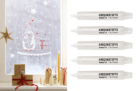 Crayons cire blancs pour décoration des vitres - Lot de 5 - Décorations de Noël pour vitres - 10doigts.fr