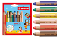 Maxi crayons de couleur WOODY - 6 pièces - Crayons de couleur - 10doigts.fr