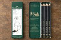 Crayons graphite Castell 9000, boîte métal de 6 (HB à 8B) - Crayons graphite et mines pour le dessin - 10doigts.fr