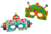 Kit masques robots - 6 masques + gommettes - Masques - 10doigts.fr
