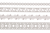 Dentelle adhésive en papier - 4 rouleaux Blancs assortis - Adhésifs colorés et Masking tape - 10doigts.fr
