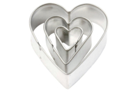 Emporte-pièces coeur - 3 tailles (largeur : 6.4 cm-5 cm-4 cm) - Emporte-pièces créatifs pour enfants - 10doigts.fr