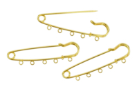 Épingles à nourrice doré, avec anneaux - 3 pièces - Broches - 10doigts.fr