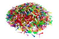 Epingles colorées en plastique - 2000 pièces - Clous et épingles - 10doigts.fr
