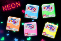 Kit Fimo Néon - 5 couleurs + 1 cutter Offert - Packs Promo pâtes Fimo - 10doigts.fr