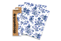 Papier Décopatch Roses bleues - 3 feuilles N°499 - Papiers Décopatch - 10doigts.fr