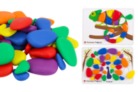Jeu d'apprentissage avec des galets colorés - Kits activités d'apprentissage - 10doigts.fr