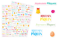 Gommettes "Joyeuses Pâques" - 2 planches - Gommettes Pâques - 10doigts.fr