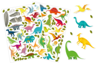 Gommettes “dinosaures” + fresque jurassique - Gommettes Histoires et décors - 10doigts.fr
