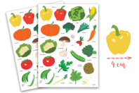 Gommettes légumes - 42 gommettes - Gommettes Fleurs, Fruits et Légumes - 10doigts.fr