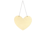 Plaques coeur en bois à suspendre - 6 pièces - Plaques en bois - 10doigts.fr