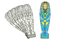 Grands sarcophages à colorier - 6 pièces - Coloriage - 10doigts.fr