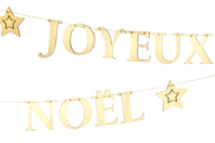 Guirlande en bois "Joyeux Noël" - Supports de Noël en bois - 10doigts.fr