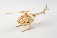 Hélicoptère 3D en bois naturel à monter - Divers - 10doigts.fr