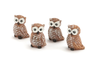 hiboux en résine figurine - Univers Miniature : maison de poupée et miniatures - 10doigts.fr