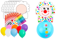 Kit 8 clowns "ballon" à fabriquer - Kits activités Carnaval - 10doigts.fr
