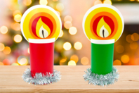 Kit bougies décoratives - 6 couleurs assorties - Kits créatifs Noël - 10doigts.fr