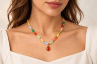 Kit collier marbré fête des mères cadeau - Colliers et chaines - 10doigts.fr