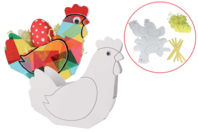 Kit corbeilles poules à décorer - 6 pcs - Kits créatifs Pâques - 10doigts.fr