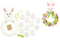 Couronne de Pâques lapin et œufs - Kits activités Pâques - 10doigts.fr