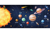 Kit gommettes "Système solaire" et fresque géante - Kits clés en main - 10doigts.fr