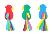 Kit Perroquets et ailes multicolores - 6 perroquets - Kits activités sur bois - 10doigts.fr