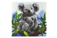Kit tableau broderie diamant Koala - 30 x 30 cm - Diamond painting - 10doigts.fr