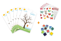 Kit tableaux arbres empreintes + encreurs - 6 tableaux - Kits éducatifs - 10doigts.fr