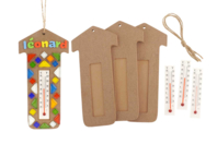 Kit thermomètres maison en bois - 4 pièces - Objets bois pour la maison - 10doigts.fr