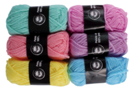 Pelotes de fil à tricoter - 6 couleurs pastel - Tricot, Laine - 10doigts.fr