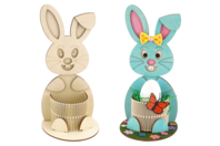 Lapin de Pâques Panier bois - Supports Pâques - 10doigts.fr