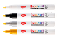marqueur peintur eacrylique blanc noir or argent - Marqueurs peinture - 10doigts.fr