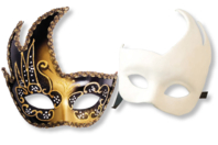 Masque vénitien rigide forme "asymétrique" - Masques - 10doigts.fr