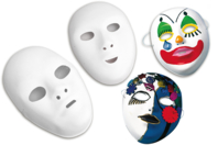Masque blanc à décorer - Taille enfant ou adulte au choix - Masques - 10doigts.fr
